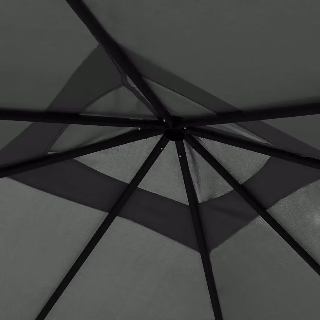 Gazebo vidaXL moderno in acciaio e poliestere colore antracite L/P/H: 300 x 300 x 260 cm – 2