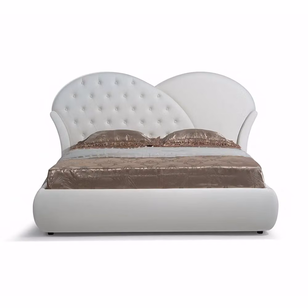 Letto con contenitore Marubi imbottito in ecopelle bianca 160 x 190 cm – 2
