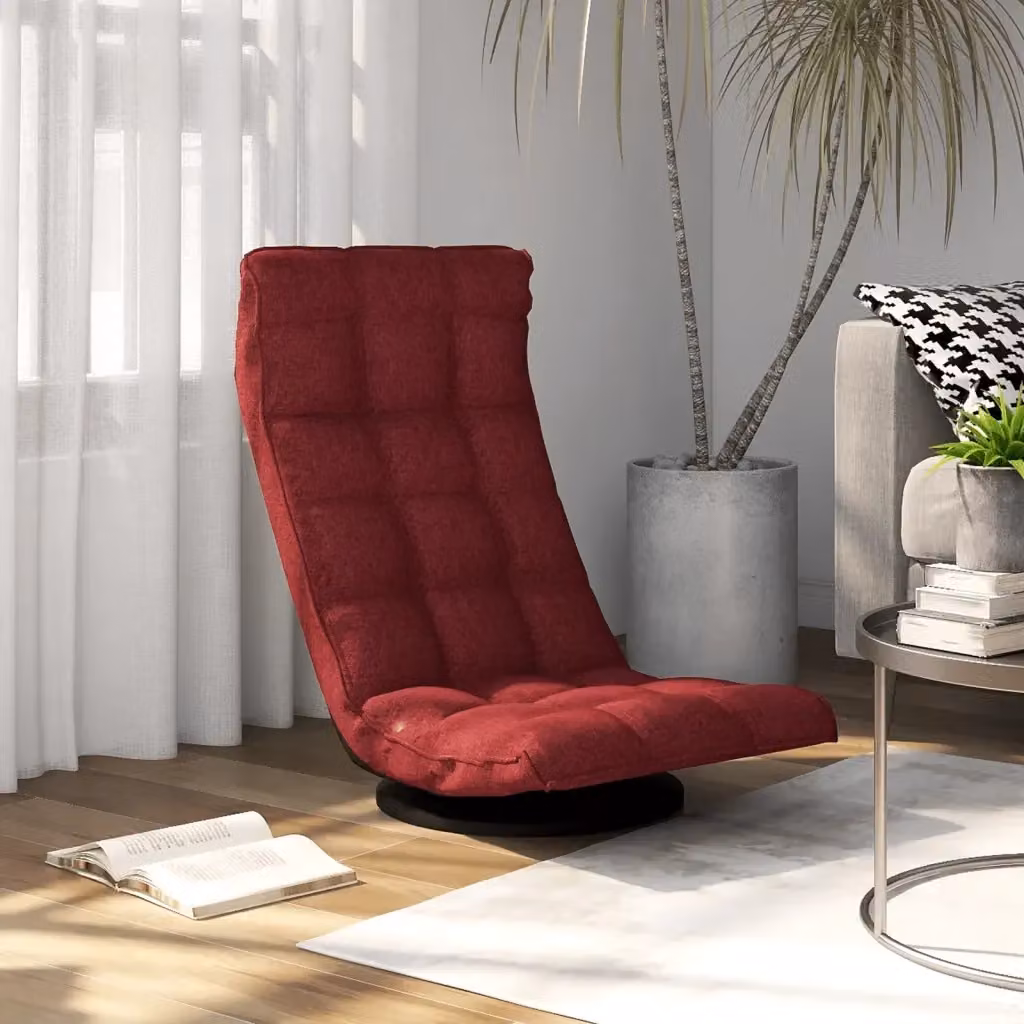 Sedia da Gaming Girevole a 360 Gradi in Tessuto Rosso Vino CFW7825344 – 2