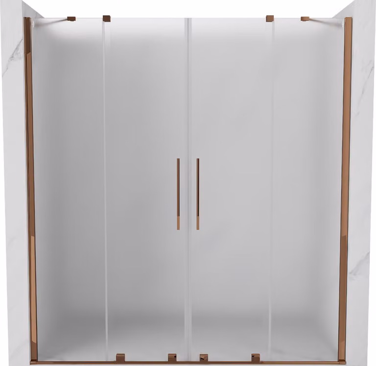 Mexen Velar Duo porta doccia scorrevole 180 cm, brina, oro rosa - 871-180-000-32-60