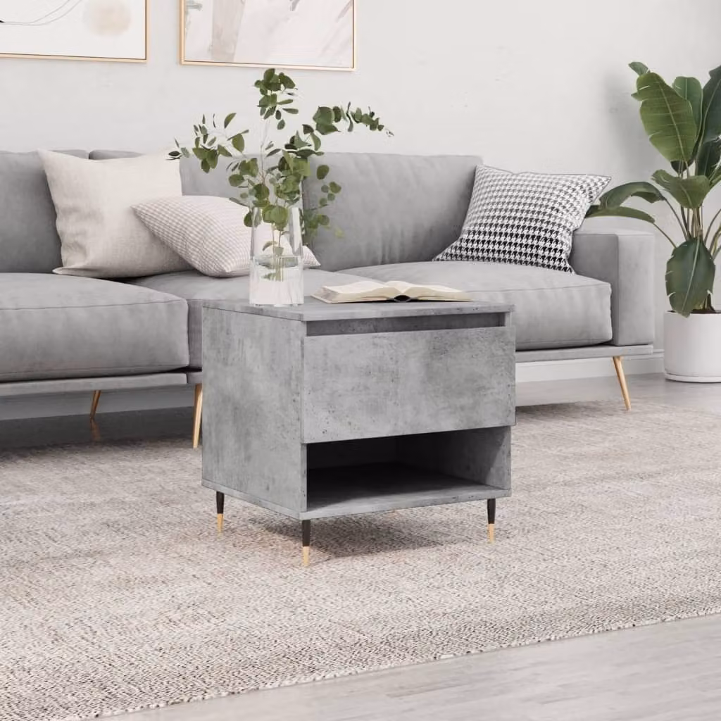 Maison Exclusive - Tavolino grigio cemento 50x46x50 cm Materiale ligneo