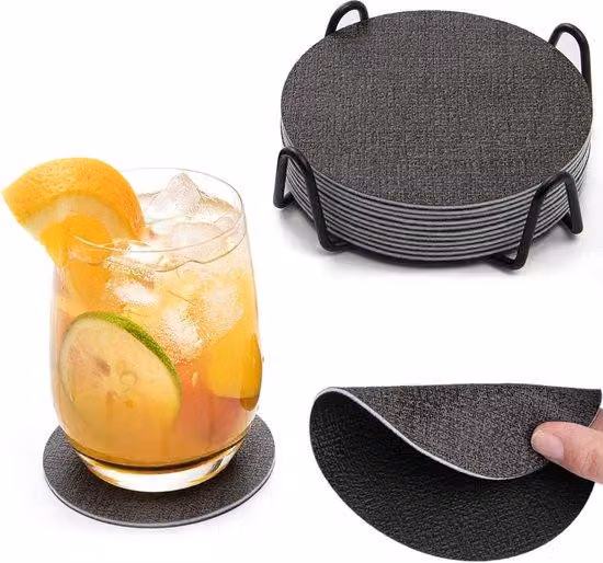 Rondelle antiscivolo doppie, resistenti al calore, set da 4 pezzi, grigio-nero