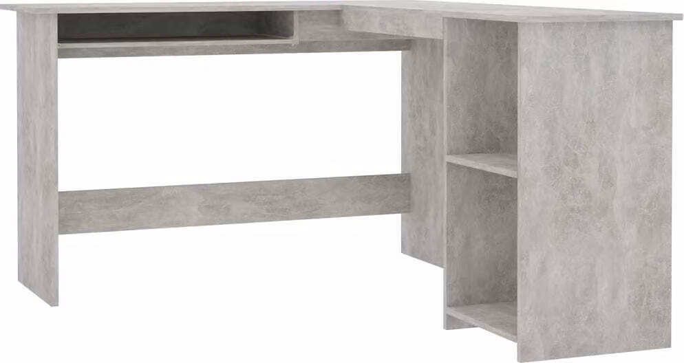 Scrivania Angolare a L Grigio Cemento 120x140x75cm Multistrato
