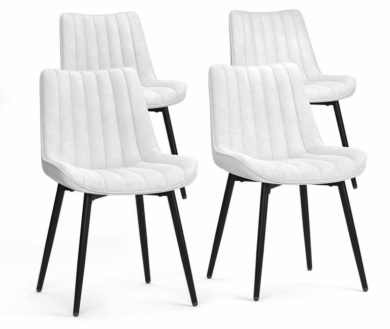 Sedie Vicco Ravlo Beige/Nero 51 x 57 cm Set di 4, Model 61391
