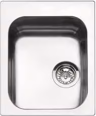Lavello a vasca singola Smeg ALBA in acciaio inox spazzolato argento L: 42 cm, P: 50 cm
