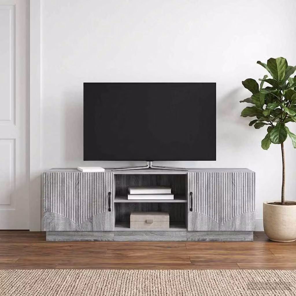 Mobile TV moderno vidaXL in legno ingegnerizzato grigio, L 150 x P 31 x H 47 cm
