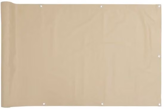 Tenda da balcone in tessuto Oxford beige, 90x300 cm, per la parete laterale, compatta e che garantisce la privacy, con protezione dal vento e dai raggi UV.
