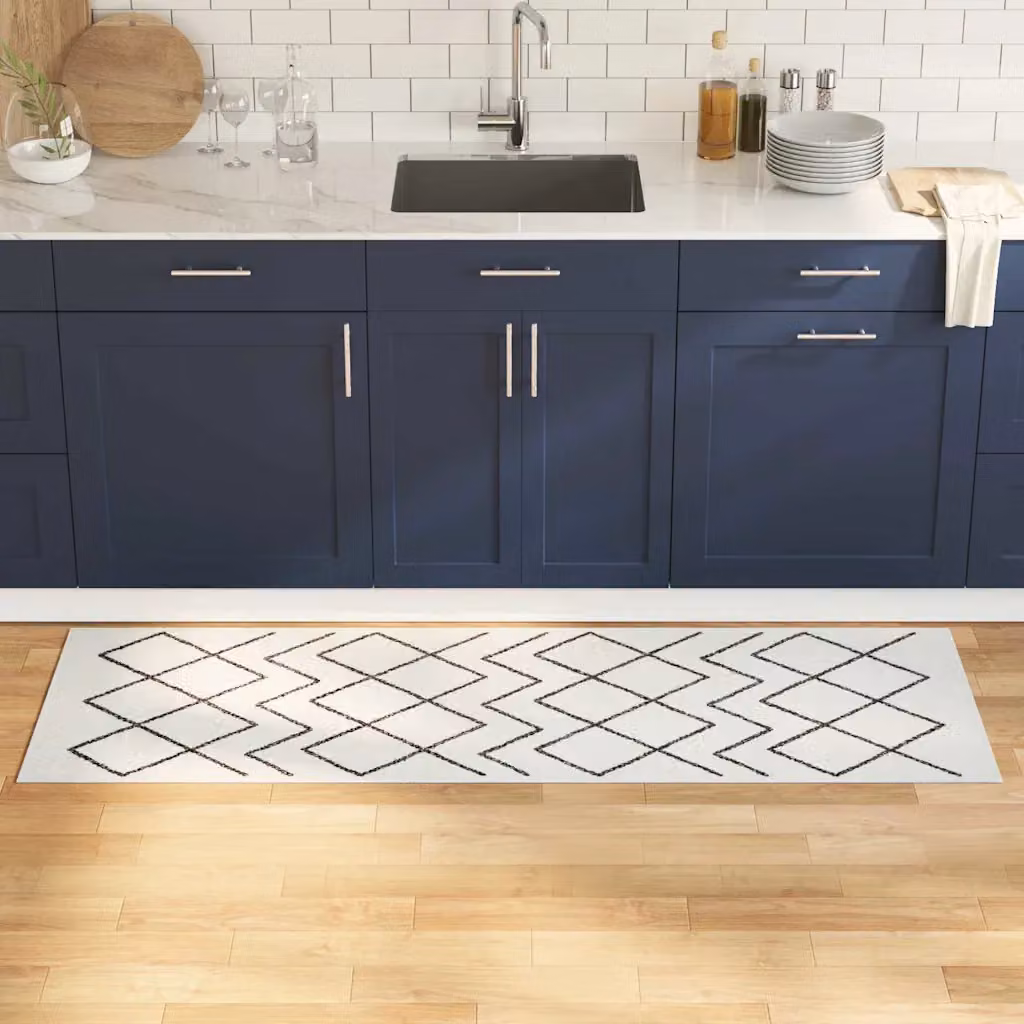 Tappeto da cucina vidaXL Bianco, Lavabile e Antiscivolo, L 180 x P 60 cm