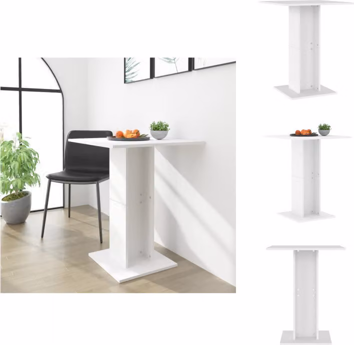 vidaXL Tavolo da bistrot bianco 60x60x75 cm in legno - Tavoli da pranzo