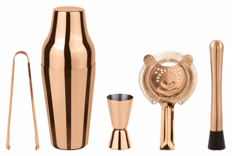 Set Mixology per barman Parisian rame Paderno, 5 pezzi