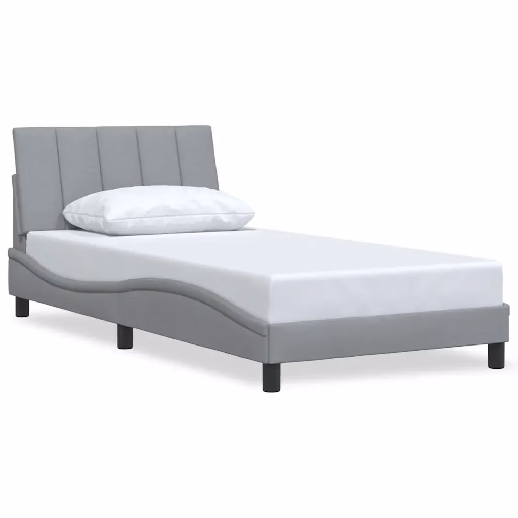 Giroletto senza materasso Hanko vidaXL Grigio Chiaro L/P: 100 x 200 cm – 2