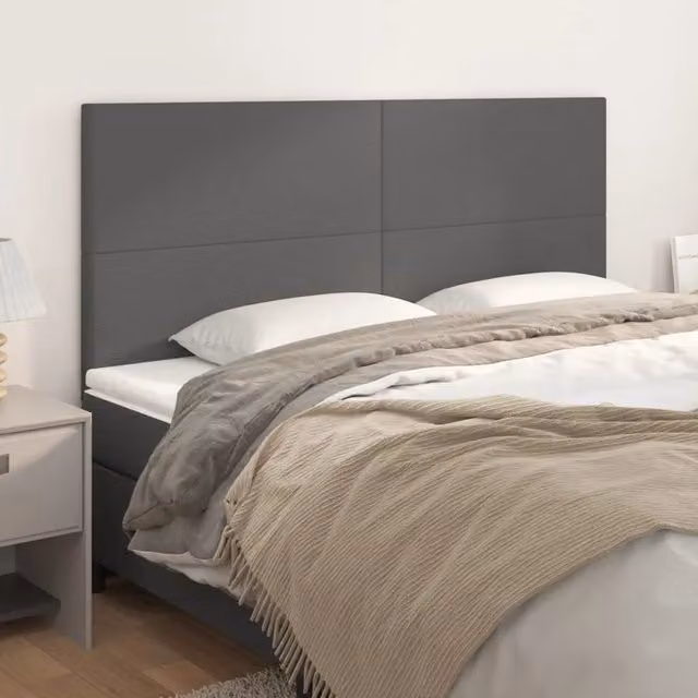 Testiera decorativa Design Mania in similpelle grigio L: 180 cm, P: 5 cm, H: 118/128 cm