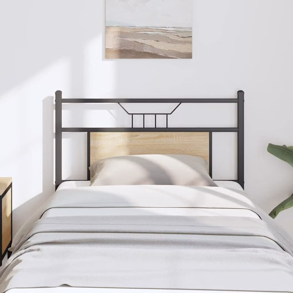 Testiera di ricambio vidaXL in stile industriale in legno multistrato e acciaio, colore marrone, per letto 80x200 cm