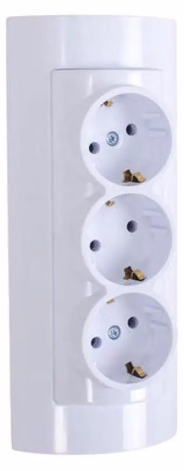 NUOVE Prese Schucko da superficie a 2/3 o a 3 poli con LED e distributore a 3 poli