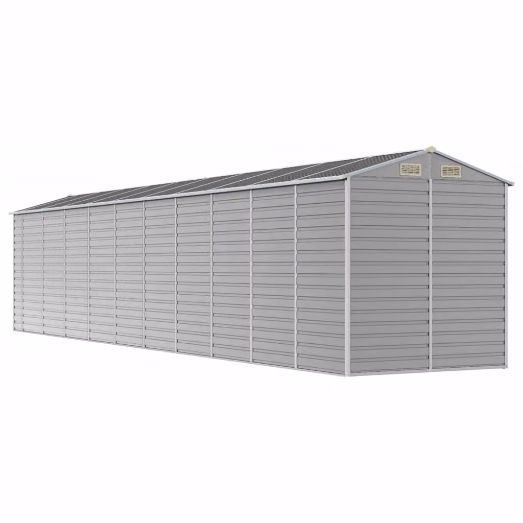 Casetta da giardino grigio chiaro 191x895x198 cm in acciaio zincato