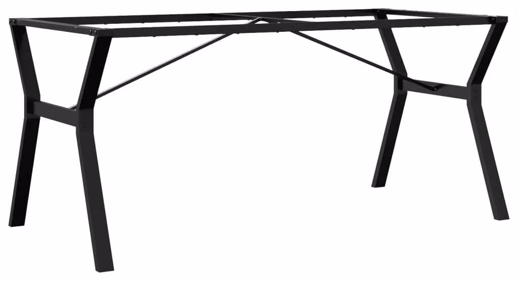 Gambe per tavolo a forma di "Y" - 160x80x73 cm - Acciaio verniciato a polvere - Nero
