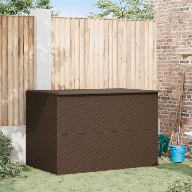 Baule da Giardino Marrone 150x100x100 cm in Polyrattan 44246