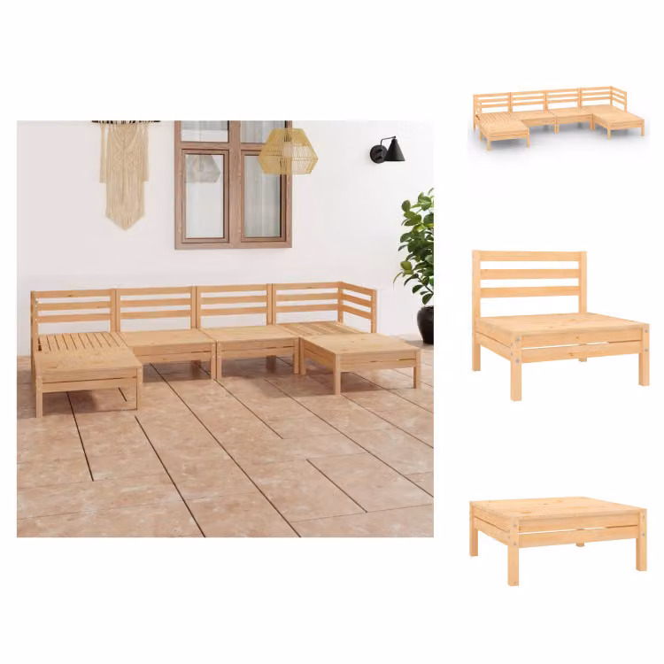 vidaXL Set di 6 pezzi da giardino in pino massiccio - Set di mobili da giardino