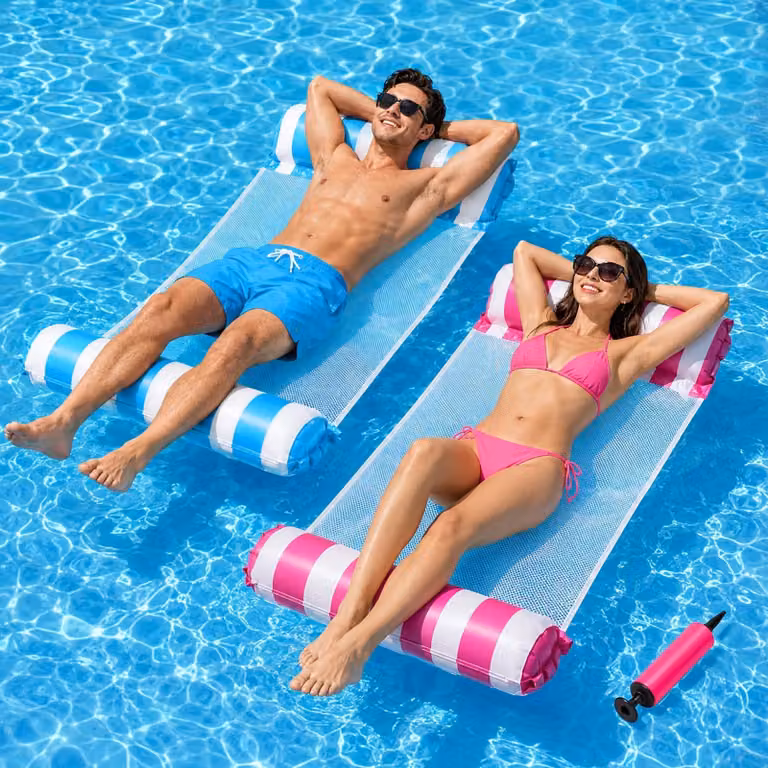 Materassini gonfiabili per piscina, confezione da 2, modello 4-in-1