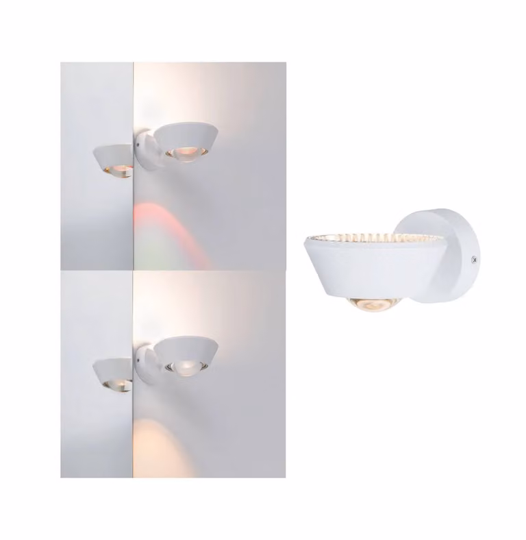 Paulmann Applique da parete a LED Sabik, dimmerabile, Bianco / Opale, Soggiorno / Sala da pranzo, Plastica, Moderno, Applique a LED