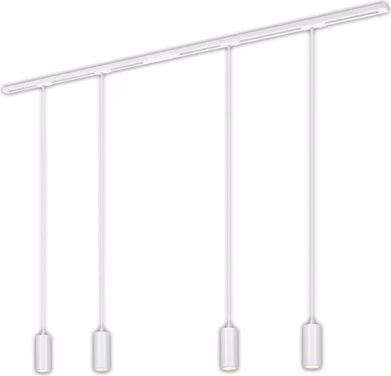 Sistema a binario Briloner Rail, set completo, 4x LED a sospensione, dimmerabili, alimentazione, bianco, 1,5 m