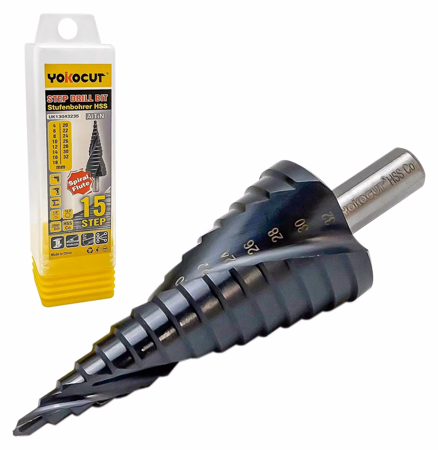 Solidchoice - Trapano a tazza in HSS con rivestimento in cobalto, per acciaio inossidabile e metalli duri (4-32 mm)