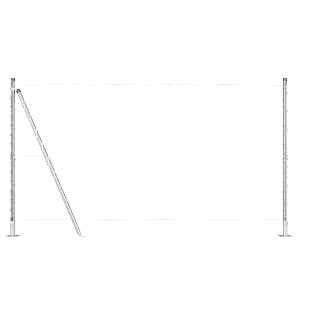 Set di 26 pali per recinzione vidaXL con base in cemento, colore argento, H: 130 cm, L/P: 3,2 x 3,2 cm – 2