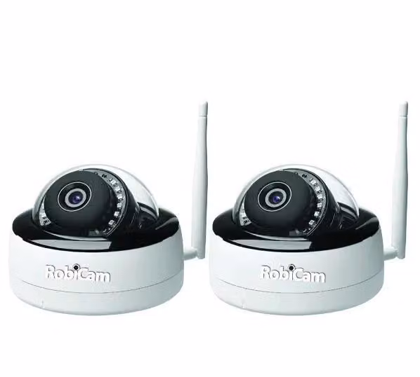2 telecamere dome RobiCam, 5MP, alta risoluzione, WiFi, slot per scheda di memoria, audio bidirezionale, videosorveglianza WiFi, telecamere IP dome, t