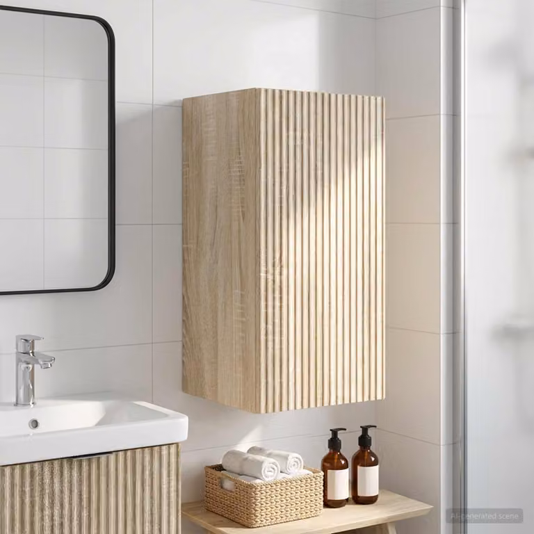 Armadio da bagno a muro vidaXL ARNHEM in Rovere Sonoma, L: 30 cm, P: 31 cm, H: 59 cm
