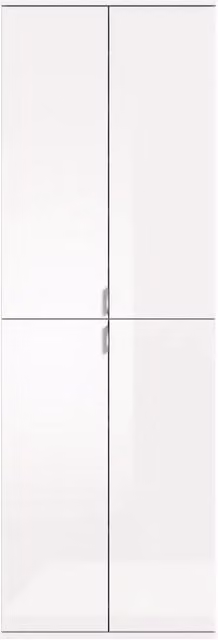 Armadio di stoccaggio BODITE – 4 porte – Bianco lucido – Eleganza e praticità