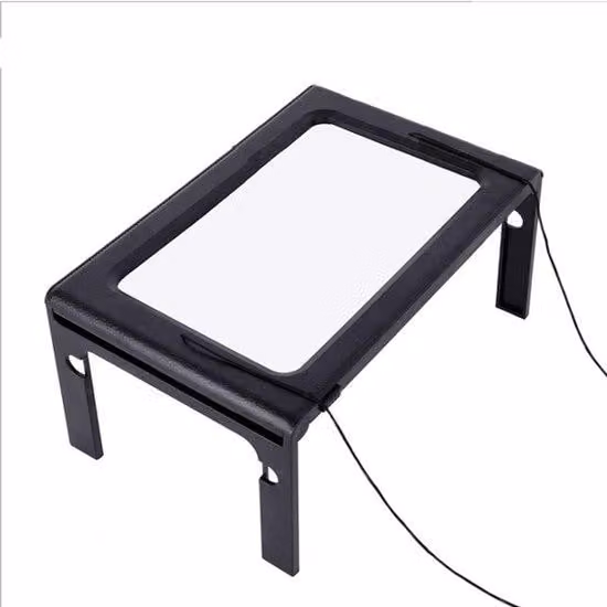 Lente d'ingrandimento acrilica migliorata con supporto a mani libere - Grande lente rettangolare con ingrandimento 5x e illuminazione a 50 LED, pieghevole, ideale per l'ufficio e i viaggi