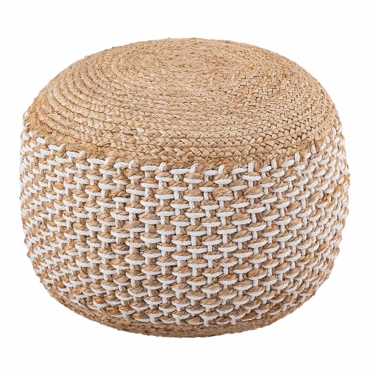 Pouf di seduta in iuta sgabello rotondo decorativo sgabello naturale pouf di seduta in iuta bianco