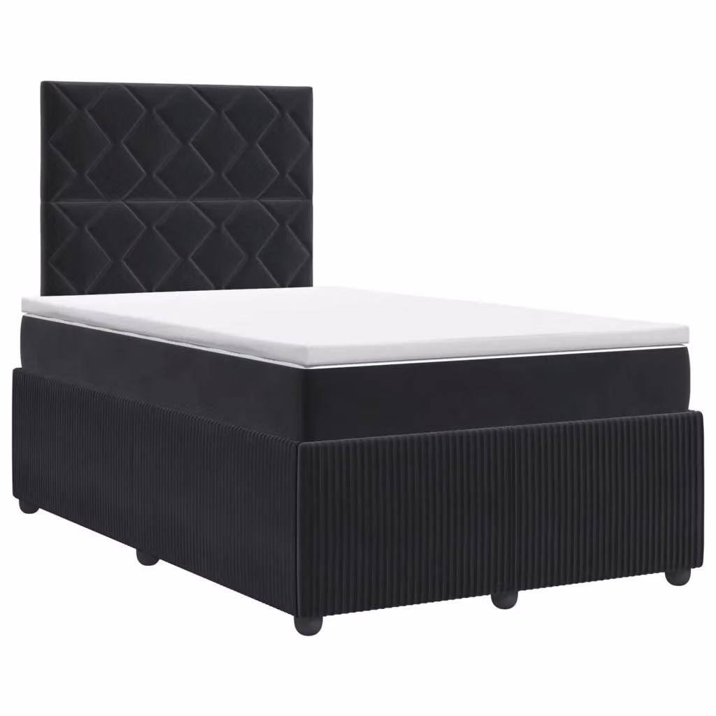 Letto box spring con materasso vidaXL in velluto nero L/P: 120 x 200 cm – 2