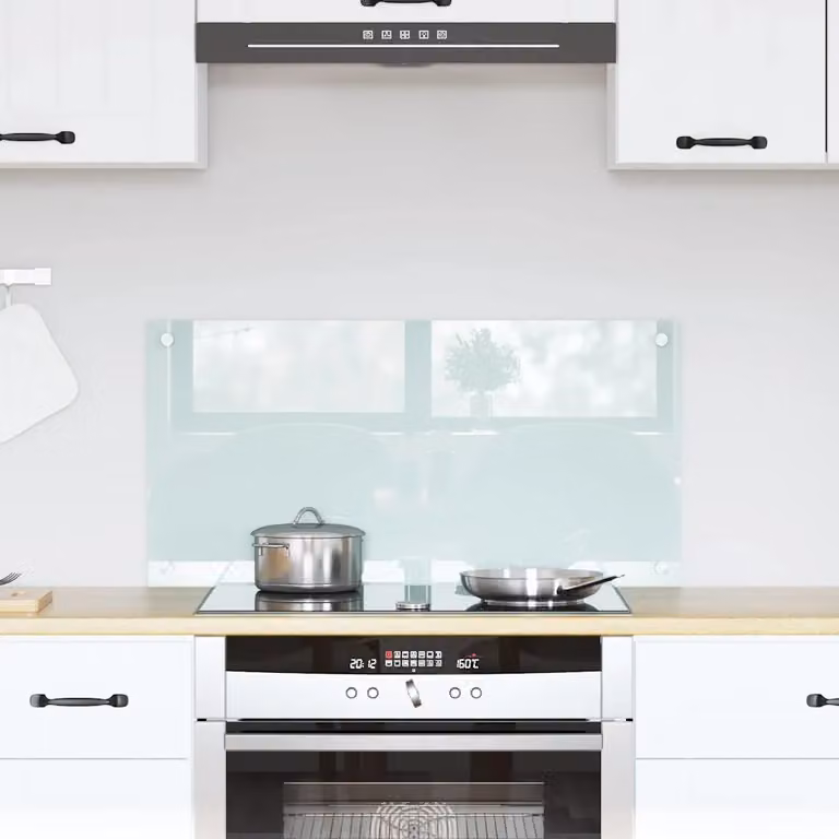 Schienale da cucina vidaXL in vetro temperato bianco, L: 80 cm, H: 40 cm