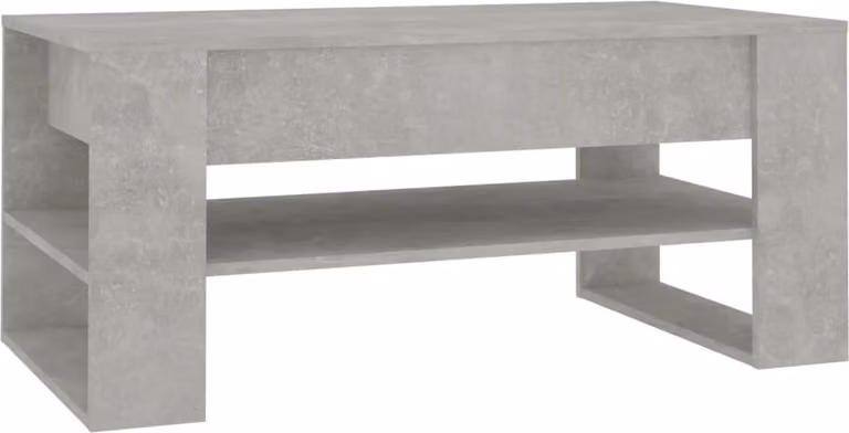 Tavolino Salotto Grigio Cemento 102x55x45 cm Legno Multistrato
