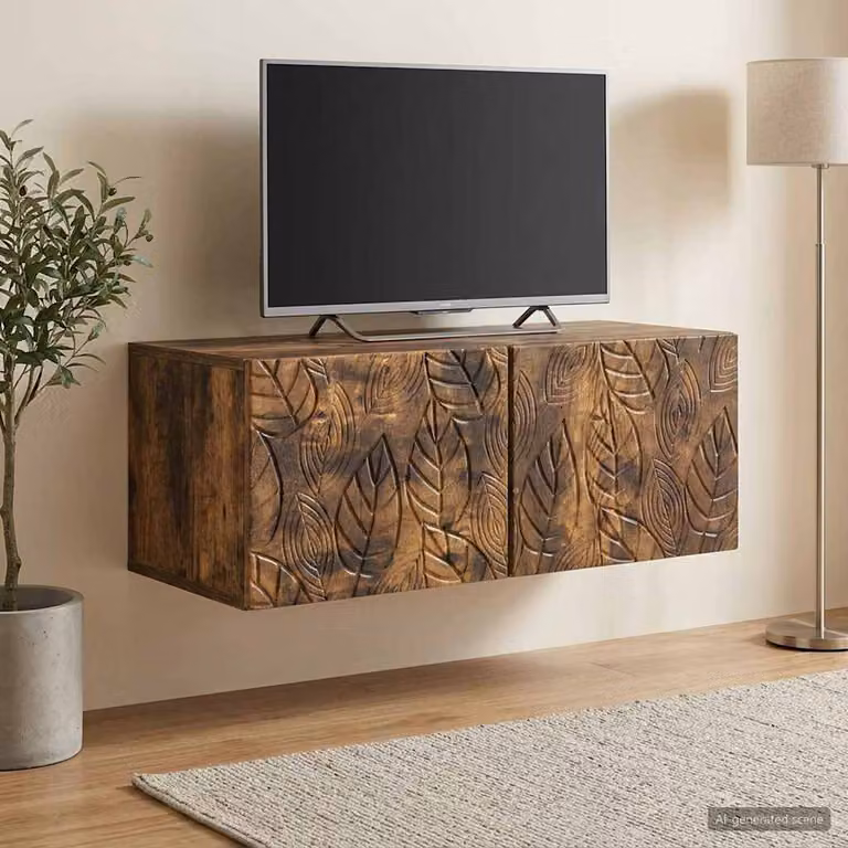 vidaXL Mobile Porta TV da Muro in Rovere Fumo e Marrone, Stile Vintage, L 98 x P 31 x H 30 cm