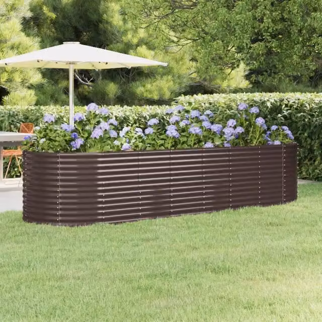 Letto rialzato da giardino in acciaio zincato marrone L: 322 cm, P: 100 cm, H: 68 cm – 1