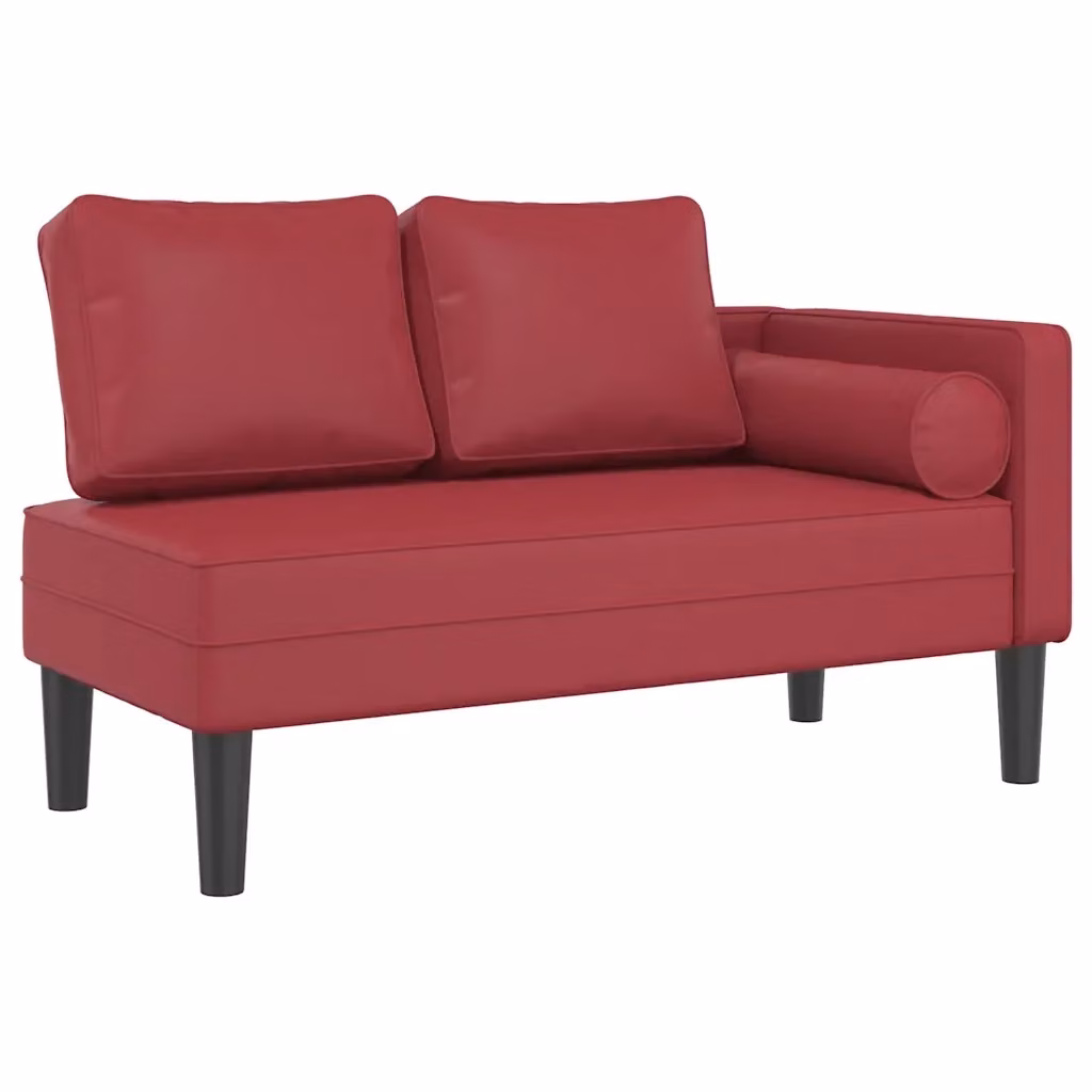 Sdraio con Cuscini vidaXL in Similpelle Rossa per Giardino e Soggiorno