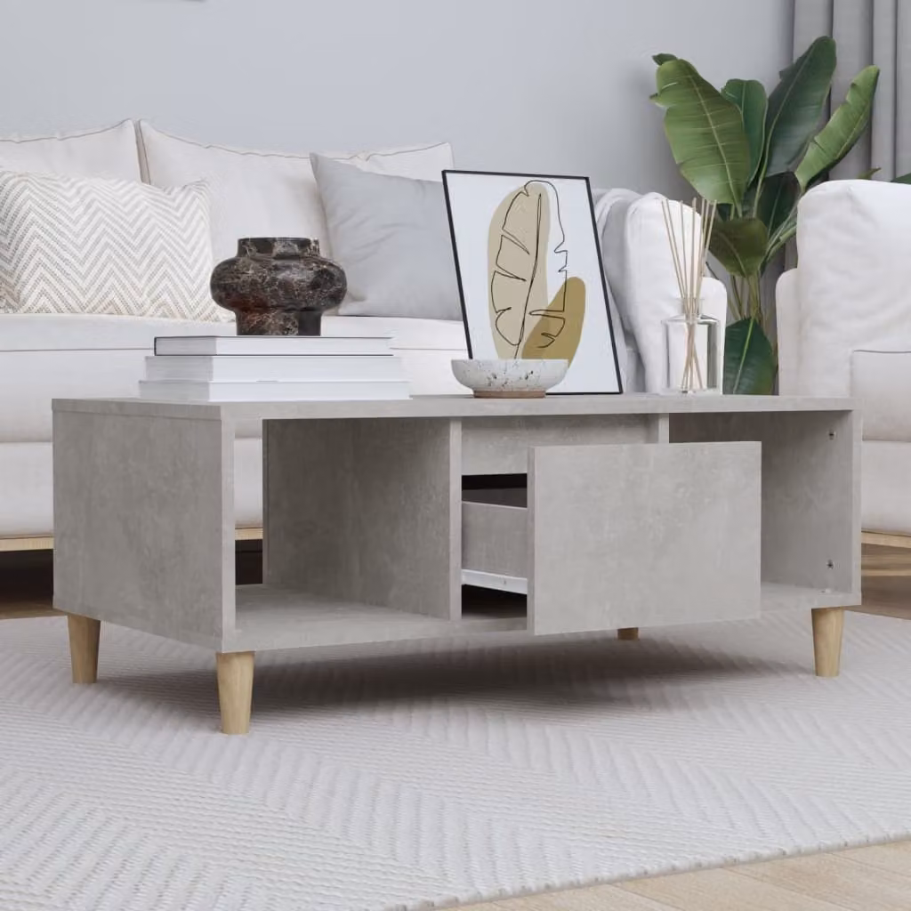 Maison Exclusive - Tavolino grigio cemento 90x50x36,5 cm Materiale ligneo