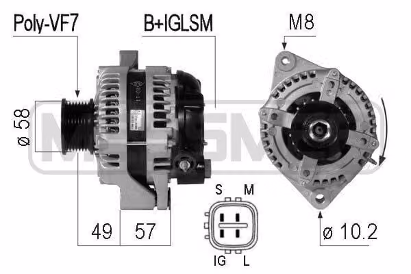 ERA 210775A Alternatore 100 A 14 V per TOYOTA LAND CRUISER (KDJ12, GRJ12), LAND CRUISER 150 (KDJ15, GRJ15), HIACE IV Furgone, HIACE IV Autobus