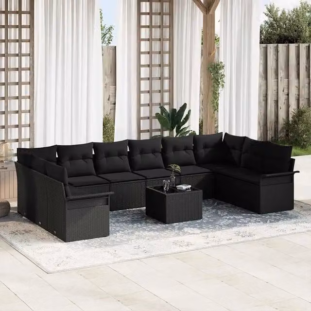 Set Divano da Giardino 11 pz Beige polyrattan 3354222