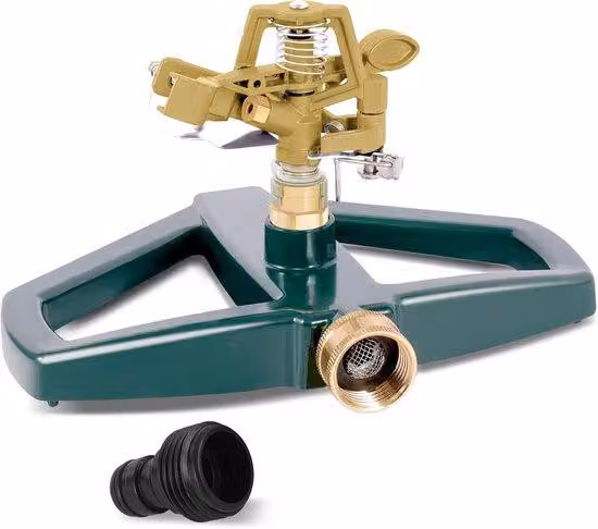 Irrigatori automatici per prato in metallo pesante con rotazione a 360 gradi - Getti d'acqua pulsanti con base in metallo per grandi superfici - fino a 85 cm di diametro