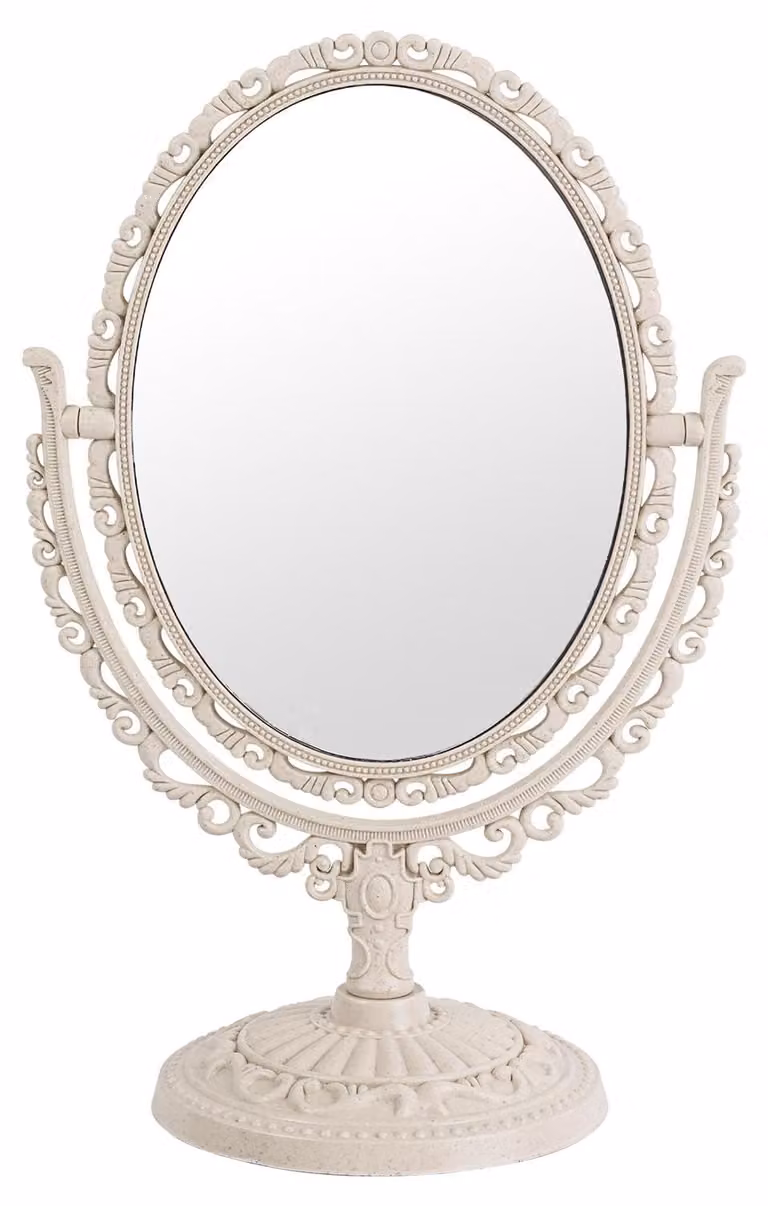 Omgoods - Specchio da trucco ovale vintage da 7 pollici con ingrandimento 3x, ideale per bagno e camera da letto