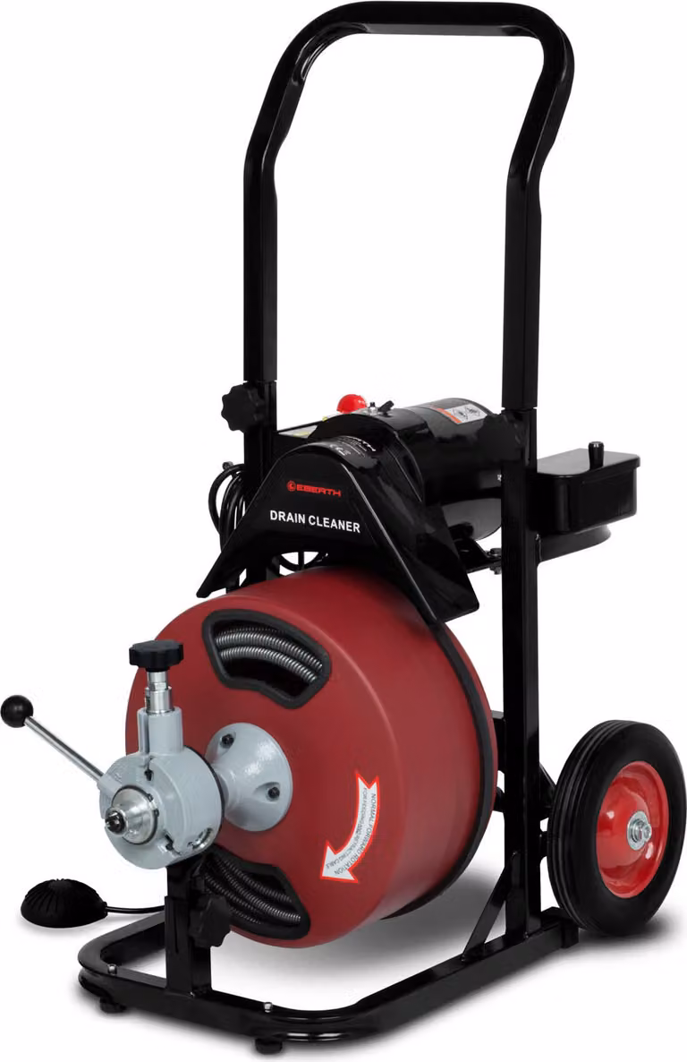 EBERTH Pulitore per tubi - Macchina pulitrice per tubi elettrica con spirale da 20 m, unità di avanzamento, motore da 400 W, telaio, diametro della spirale 13 mm