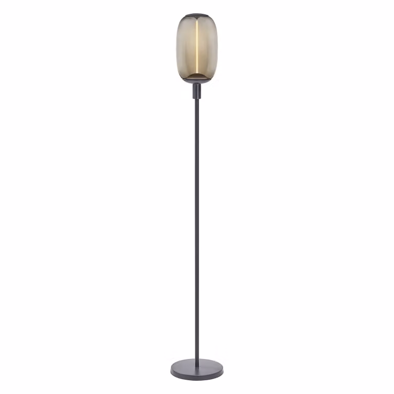 LEDVANCE DECOR STICK TALL lampada da terra, 1 x E27, grigio scuro, acciaio inox, scenari di illuminazione individuali, ideale per le zone giorno, interruttore a pedale, design moderno, base E27, decorativa