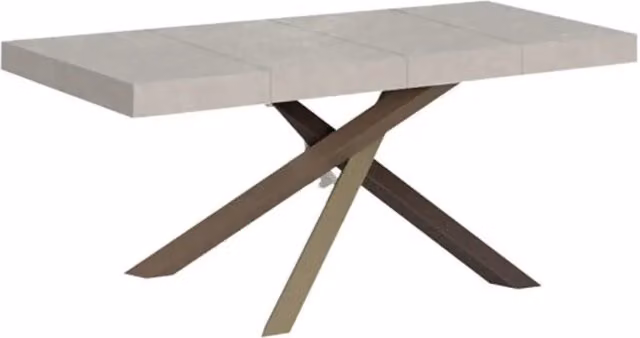 Tavolo allungabile Volantis Premium di Ityhome, colore cashmere con gambe multicolore, L: 160-264 cm, P: 90 cm, H: 77 cm – 1