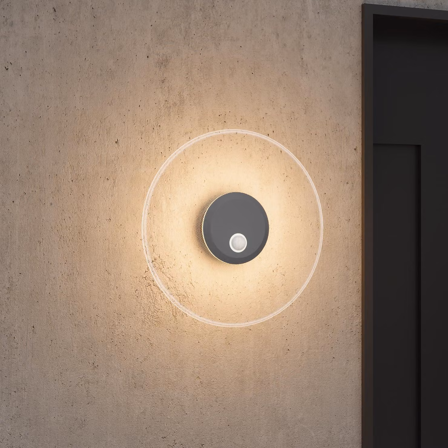 doporro Lampada da Parete da Esterno LED 6W, Applique Murale IP65 Impermeabile, Luce Esterna 3000K per Giardino, Terrazzo, Facciate šC Grigio, ?30 cm