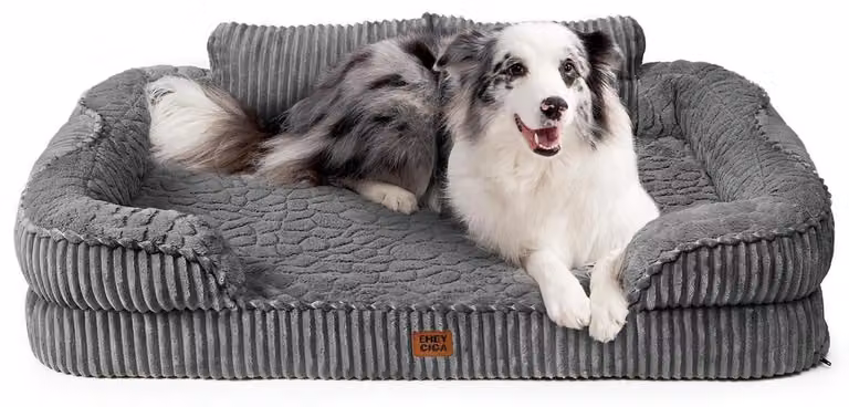 Cuccia ortopedica per cani, taglia media, 104x69 cm, colore grigio