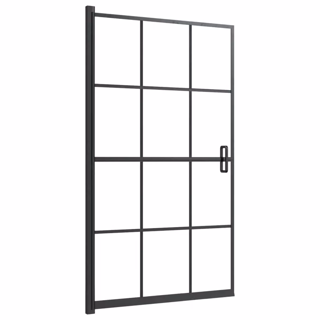Pannello per box doccia rettangolare vidaXL in vetro trasparente con profili neri L/P/H: 80 x 140 cm – 2