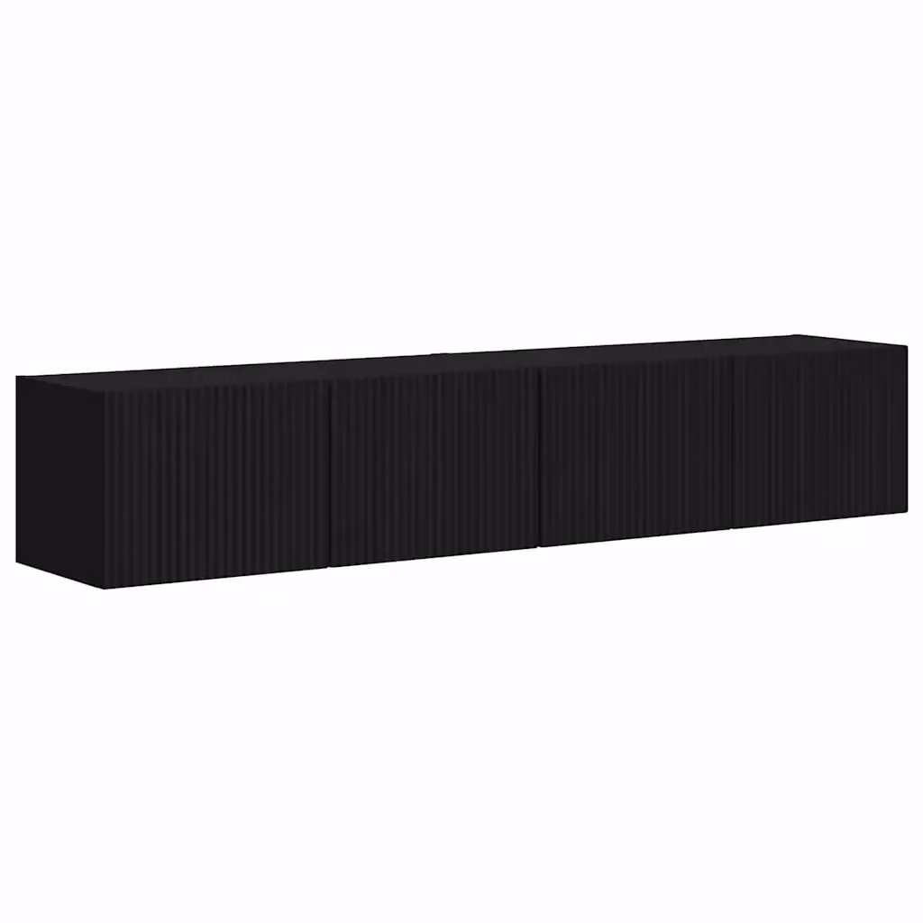 Set di 2 mobili TV da parete vidaXL moderni in legno MDF nero opaco – 2